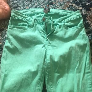 Minty blue skinny jeans